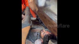 Gaza: Rescue teams in Gaza have successfully recovered an injured individual from the rubble of a family home