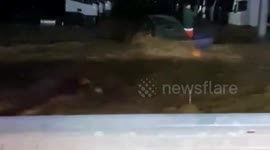 Spain: Valencia Firefighters Save Driver Amid Harrowing DANA Flooding
