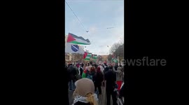 Sweden: Mass demonstration in Gothenburg, Sweden in support of Gaza