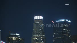 US, Los Angeles: Downtown Los Angeles SpaceX Starlink Launch