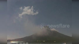 Sakurajima volcano erupts sending ash cloud 700 metres above crater