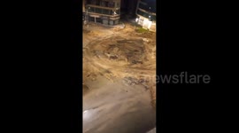 Israeli bulldozers destroy infrastructure during a military raid into the Jenin refugee camp, north of the West Bank