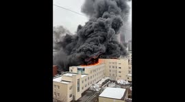 Fire breaks out on roof of Yekaterinburg hospital, Russia