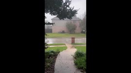 Strong winds and rain in Keller, Texas, USA