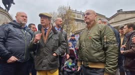 Nigel Farage and former MP Andrew Bridgen show their support at farming rally in Whitehall