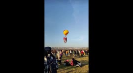 Upside-down mouse balloon at Hot-Air Balloon Festival in Leon, Mexico