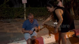 Drunk Brit punched by drivers after causing chaos and smashing their car