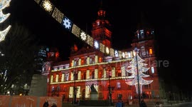 Winterfest City Chambers Light Show in George Square Glasgow