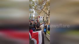 Maori supporters march in New York