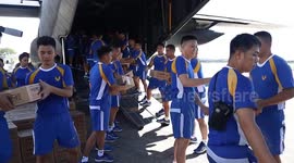 Philippine Air Force planes fly to storm-stricken province to bring typhoon aid