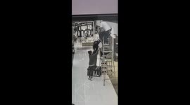 Teamwork turns risky: Woman falls with speaker, thankfully unhurt