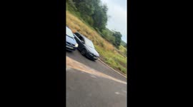 Car stops in Scotland with a strange turn of the wheel