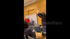 US: Pro-Palestinian Protesters Stage Walkout At Event With Israeli Reporter At Columbia University