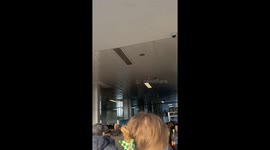 London airport terminal evacuated after security incident, passengers stranded