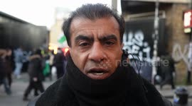 Palestinian protester compares Coca-Cola to Urine during a boycott of the Coca-Cola Christmas truck at Truman Brewery