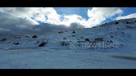 Snow dust devil captured in Pyrenees, Spain
