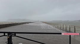 Storm Bert Mountbatten Pier Plymouth Devon uk