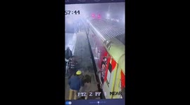 Police save passenger as she falls from moving train in India