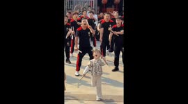 Young girl performs traditional Yingge dance in China