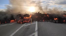 Iceland: Lava Surges Across Grindavík Road in Iceland