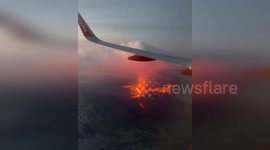 Iceland: Icelandic Volcano Eruption Filmed from the Sky