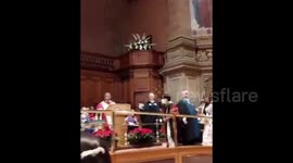 UK: Postgraduates at Edinburgh University raised banners to show solidarity with the Palestinian people, during graduation ceremony