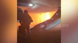Russian plane catches fire when it lands in Turkey