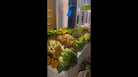 Couple provide free vegetable stand for wedding guests