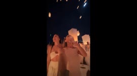 Lanterns illuminate night sky at Chiang Mai festival