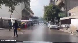 Gaza Strip: Palestine Red Crescent teams transported two injured individuals from Yafa Street in Gaza City to the Ahli Baptist Hospital
