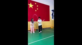 Couple show incredible coordination with skipping rope