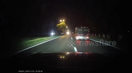 Truck hits pigs crossing road in Jiangsu, China