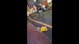 Little dog tries to insist on his own in a funny way in Guangdong, China