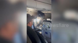 Shocking video shows man repeatedly kicking passenger plane seat