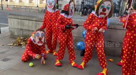 PETA clowns stage protest against animal experiments outside Downing St