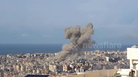 Smoke from Israeli airstrike on Beirut, Lebanon amid Hezbollah-Israel conflict