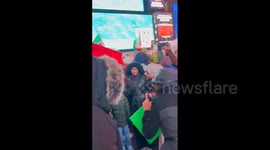 US: Protesters Gather At Times Square Demanding Release Of Former Pakistan PM Imran Khan