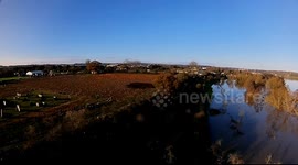 The worst flooding captured by a drone. Landowner says that its the worst seen in 30+ years. Avon Valley, river Avon between Bath and Bristol