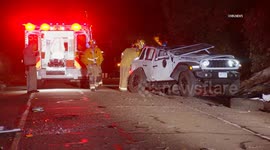 US, Los Angeles: Glassell Park Fatal Rollover Crash On 2 Freeway Off Ramp