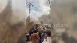 Lebanon: Beirut Building Flattened by Israeli Bombing