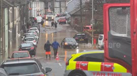 Storm Bert: Fire Crew attend Homes Flooded by Storm in South Wales