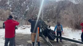 Avalanche testing carried out at Cottonwood Canyons, Utah