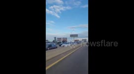 Lebanon: Convoys of cars on the Jiyeh road back to the south