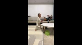 Baby impresses with table tennis skills