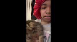 Cinnamon the kitty waving hello