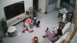 Toddlers accidentally break glass table in family home