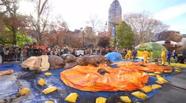 US: 2024 Macy's Thanksgiving Day parade balloon inflation