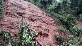 Homes damaged by landslides amid heavy rain in southern Thailand