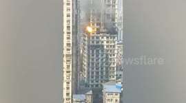 Gas cylinder explosion sparks fire at apartment block in Mumbai