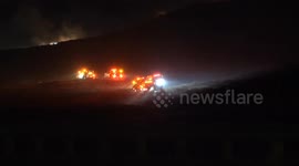 US, Los Angeles: Jurupa Valley Fontana Brush Fire Crosses Over Into Riverside County